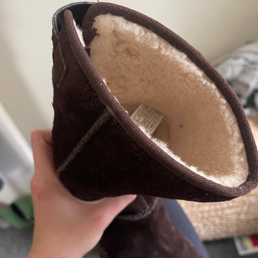 UGG AUSTRALIA 219495 dark brown suede sheepskin mid calf winter boots size 7 - Picture 12 of 14